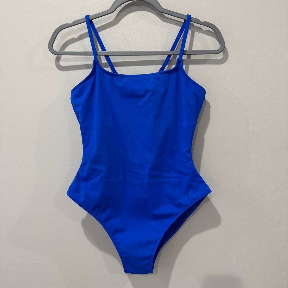 TA3 Lacey One Piece Swim Size Large SHORT Royal Blue